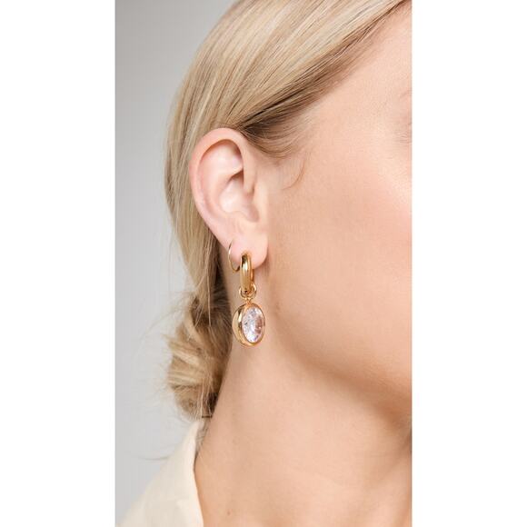 Timeless Pearly Crystal Donuts Earrings Orange - One Size - Picture 4 of 5